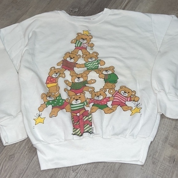 Vintage Tops - Vintage USA Made Christmas Tree Bears Nicolette New York Crewneck Sweatshirt